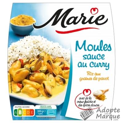 Marie Moules Sauce au Curry & Riz aux graines de Pavot La barquette de 300G