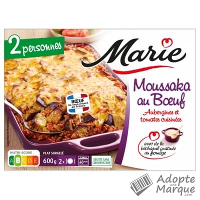 Marie Moussaka au Bœuf Aubergines & Tomates cuisinées La barquette de 600G
