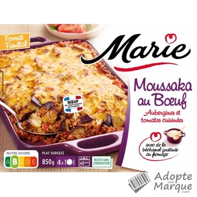 Marie Moussaka au Bœuf Aubergines & Tomates cuisinées La barquette de 850G