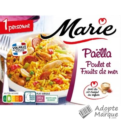 Marie Paëlla Poulet & Fruits de mer La barquette de 300G