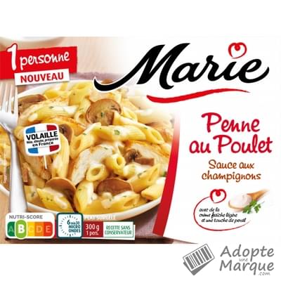 Marie Penne au Poulet Sauce aux Champignons La barquette de 300G
