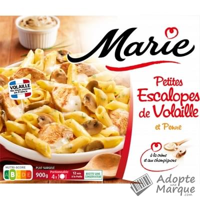 Marie Petites Escalopes de Volaille & Penne La barquette de 900G
