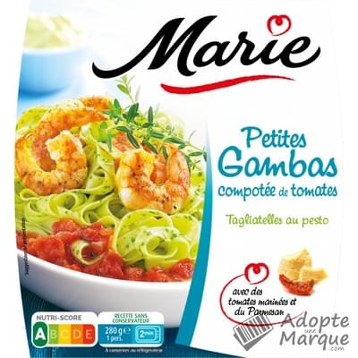Marie Petites Gambas Compotée de Tomates & Tagliatelles au Pesto La barquette de 280G
