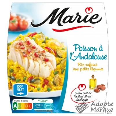 Marie Poisson à l'Andalouse & Riz Safrané aux Petits Légumes La barquette de 300G