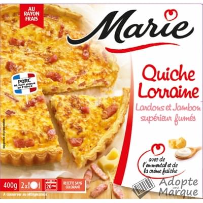 Marie Quiche Lorraine (Lardons & Jambon supérieur fumés) La boîte de 400G