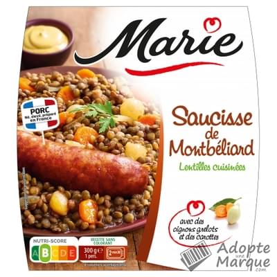 Marie Saucisse de Montbéliard & Lentilles cuisinées La barquette de 300G