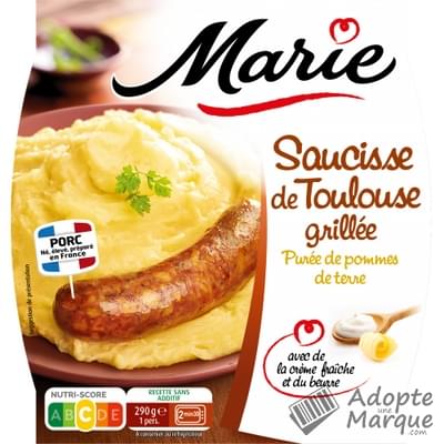 Marie Saucisse de Toulouse grillée & Purée de Pommes de terre La barquette de 290G