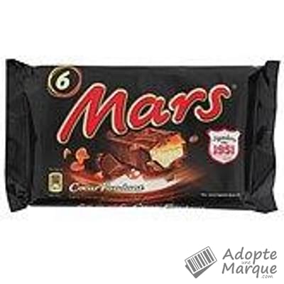 Mars Barres de Chocolat au Lait fourrées au Caramel Cœur Fondant Les 6 barres - 252G