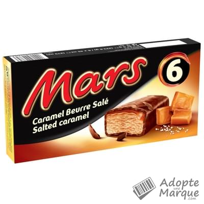 Mars Barres glacées au Caramel Beurre Salé Les 6 barres - 270ML