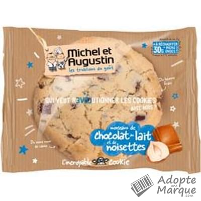 Michel et Augustin L'Incroyable Cookie aux gros morceaux de chocolat au lait & noisettes Le paquet de 70G