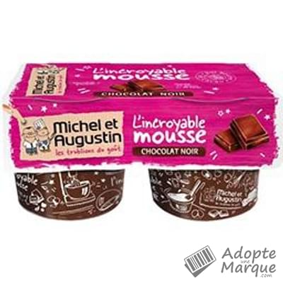 Michel et Augustin L'Incroyable Mousse au Chocolat Noir Les 2 pots de 140G