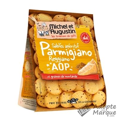 Michel et Augustin Petits Sablés apéritif au Parmesan & graines de Moutarde Le paquet de 120G