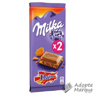 Milka Chocolat au lait et au daim Les 2 tablettes de 100G