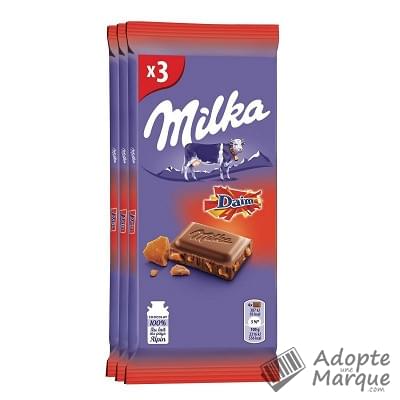 Milka Chocolat au lait et au daim Les 3 tablettes de 100G