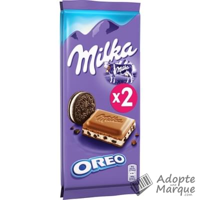 Milka Chocolat au lait et éclats de biscuits Oréo  Les 2 tablettes de 100G
