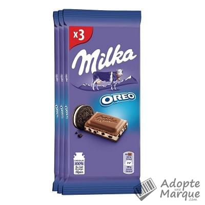 Milka Chocolat au lait et éclats de biscuits Oréo  Les 3 tablettes de 100G