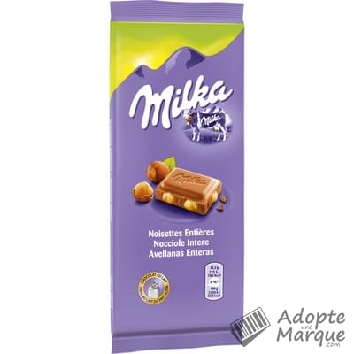 Milka Chocolat au lait et noisettes entières La tablette de 200G
