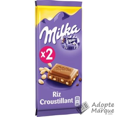 Milka Chocolat au lait et riz croustillant Les 2 tablettes de 100G