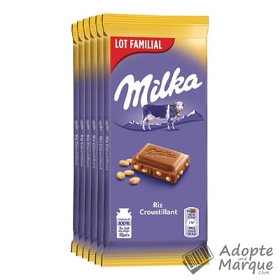 Milka Chocolat au lait et riz croustillant Les 6 tablettes de 100G