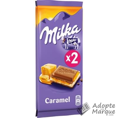 Milka Chocolat au lait fourré de caramel fondant Les 2 tablettes de 100G