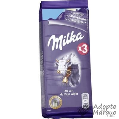 Milka Chocolat au lait du pays alpin Les 3 tablettes de 100G