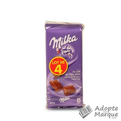 Milka Chocolat au lait du pays alpin Les 4 tablettes de 200G
