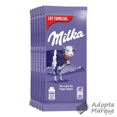 Milka Chocolat au lait du pays alpin Les 6 tablettes de 100G