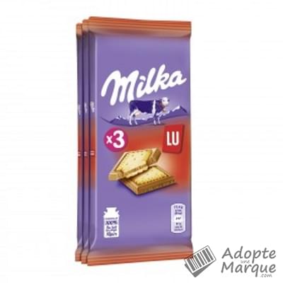 Milka Chocolat au lait & Petit LU Les 3 tablettes de 87G