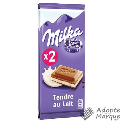 Milka Chocolat Tendre au lait Les 2 tablettes de 100G
