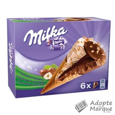 Milka Cônes glacés Chocolat & Noisettes La boîtes de 6 cônes - 399G
