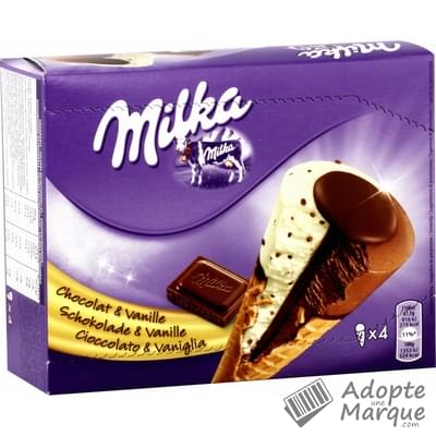 Milka Cônes glacés Chocolat & Vanille La boîtes de 4 cônes - 270G