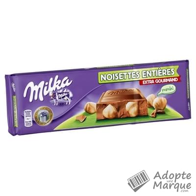 Milka Extra Gourmand - Chocolat au lait et noisettes entières La tablette de 300G