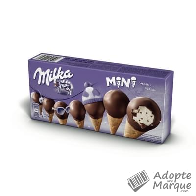Milka Mini cônes glacés Chocolat & Vanille La boîte de 8 cônes - 140G