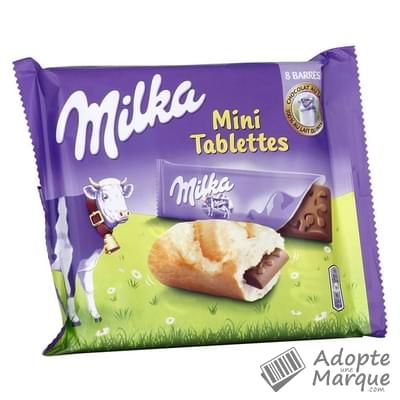Milka Mini tablettes de chocolat au lait Le paquet de 8 barres - 200G