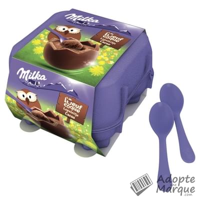 Milka Œufs Coque au Chocolat au lait & Cacao La boîte de 4 œufs - 136G