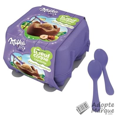 Milka Œufs Coque au Chocolat au lait & Noisettes La boîte de 4 œufs - 136G