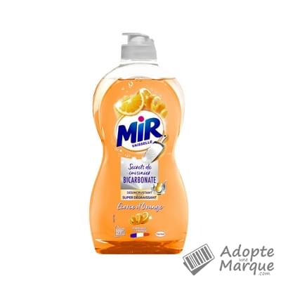 MIR Vaisselle Liquide Vaisselle Secrets de Cuisinier Bicarbonate Ecorce d'Orange Le flacon de 500ML