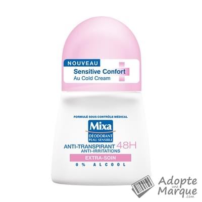 Mixa Déodorant Peau Sensible - Anti-Transpirant Sensitive Confort Bille Extra-Soin Le roll-on de 50ML