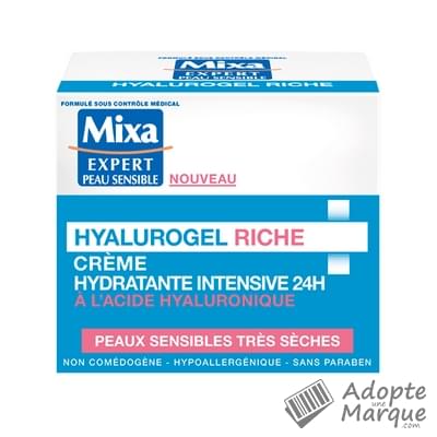 Mixa Expert Peau Sensible - Hyalurogel Riche - Crème Hydratante Intensive Le pot de 50ML