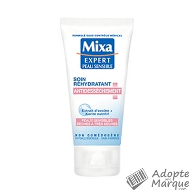 Mixa Expert Peau Sensible - Soin Rehydratant Antidessèchement Le tube de 50ML