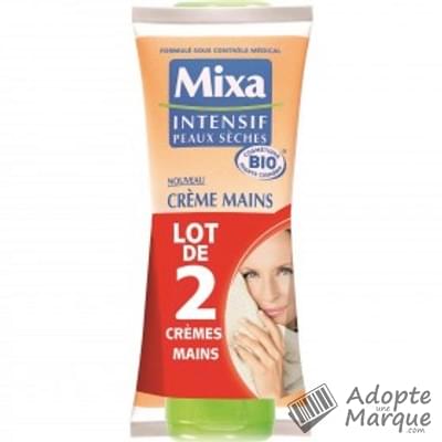 Mixa Intensif Peaux Sèches - Crème Mains Nutritive Bio Les 2 tubes de 100ML