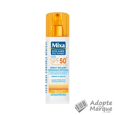 Mixa Solaire Peau Sensible - Spray Solaire Tolérance Optimale SPF50+ Le spray de 200ML