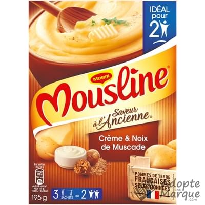 Mousline Saveur à l'Ancienne® Purée Crème & Noix de Muscade Les 3 sachets de 65G - 195G