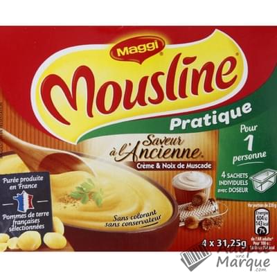 Mousline Saveur à l'Ancienne® Purée Crème & Noix de Muscade "Les 4 sachets de 31,25G - 125G"