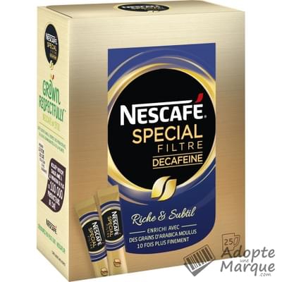 Nescafé Spécial Filtre - Café Instantané Décaféiné La boîte de 25 sticks - 50G