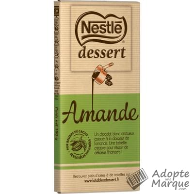 Nestlé Dessert Chocolat Amande pâtissier La tablette de 180G