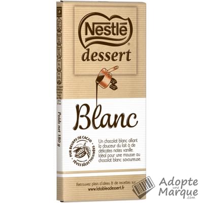 Nestlé Dessert Chocolat Blanc pâtissier La tablette de 180G