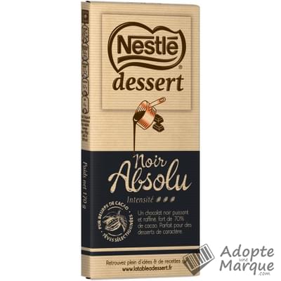 Nestlé Dessert Chocolat Noir Absolu pâtissier La tablette de 170G