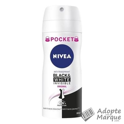 Nivéa Déodorant Anti-Transpirant Femme Black&White Original Pocket Le spray de 100ML