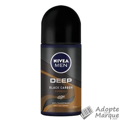Nivéa Déodorant Anti-Transpirant Homme Deep Espresso Bille Le roll-on de 50ML